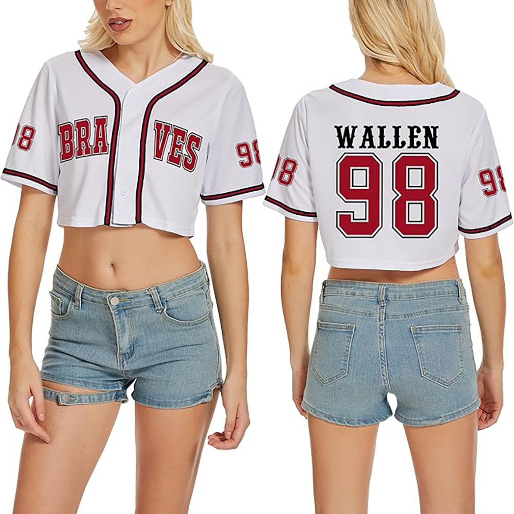 150GSM Mesh Jersey Custom Button Down Women's Cropped Baseball Jersey (Full Dye Sublimation)