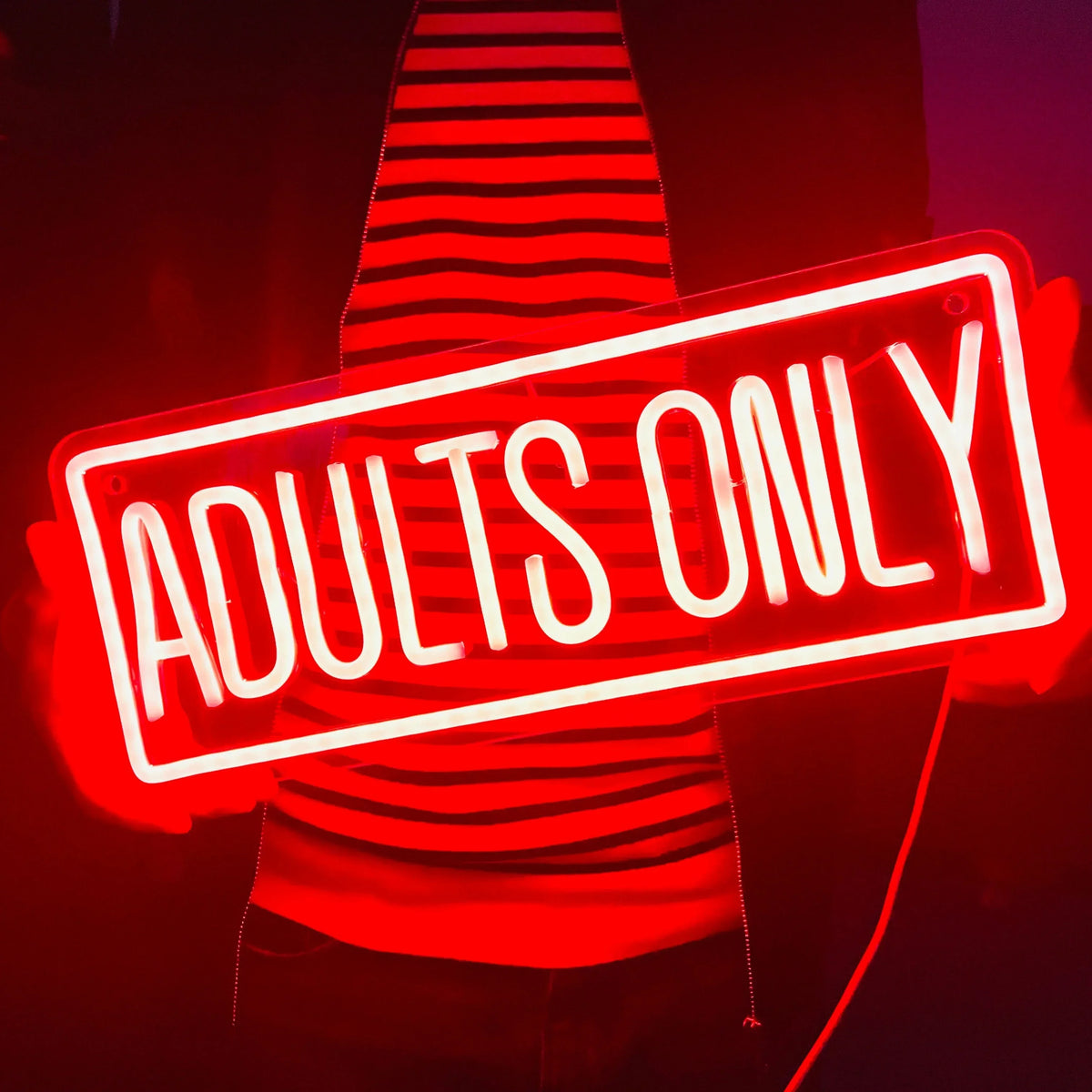 Adults Only LED Neon Sign - Red
