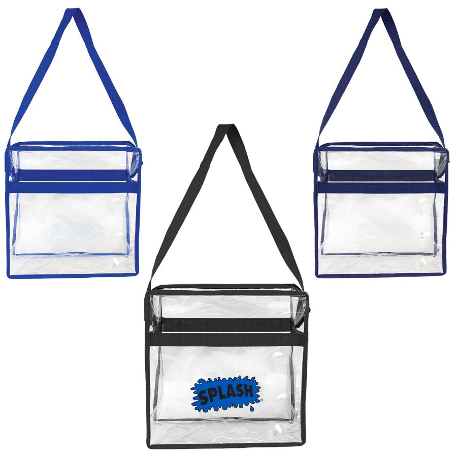Clear Stadium Crossbody Tote, customizable by National King Signs