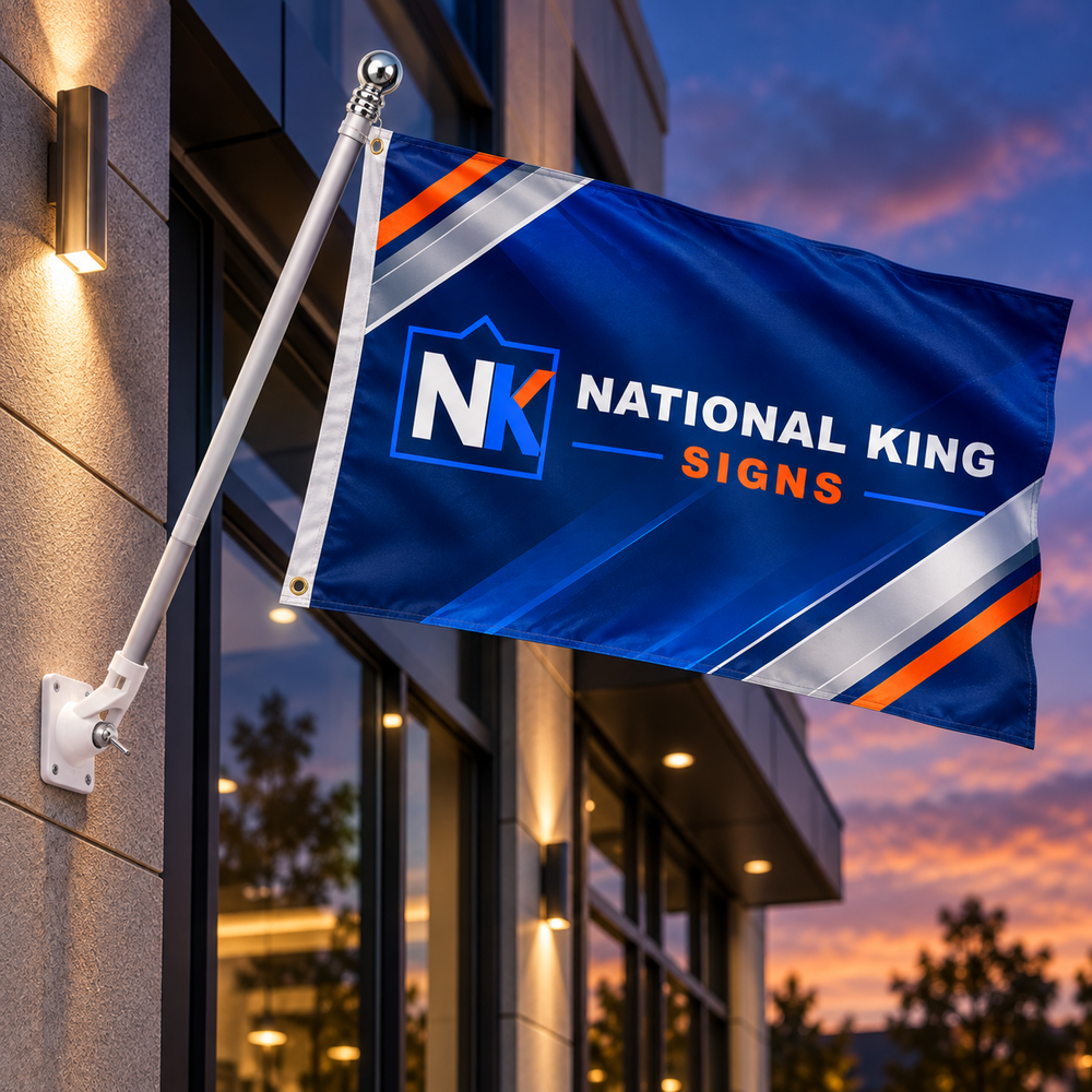 3' x 5' Custom Pole Flag by National King Signs in San Diego