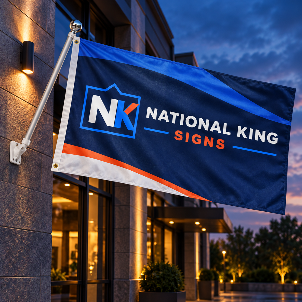 5' x 10' Custom Pole Flag by National King Signs in San Diego