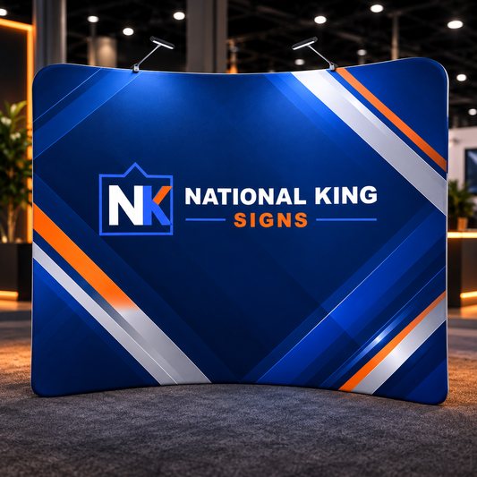 8' Tube Curved Fabric Display by National King Signs in San Diego