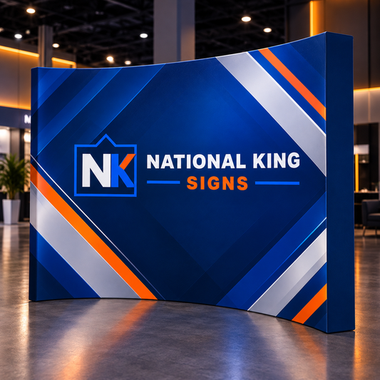 10' Curved Fabric Pop-Up Display by National King Signs in San Diego