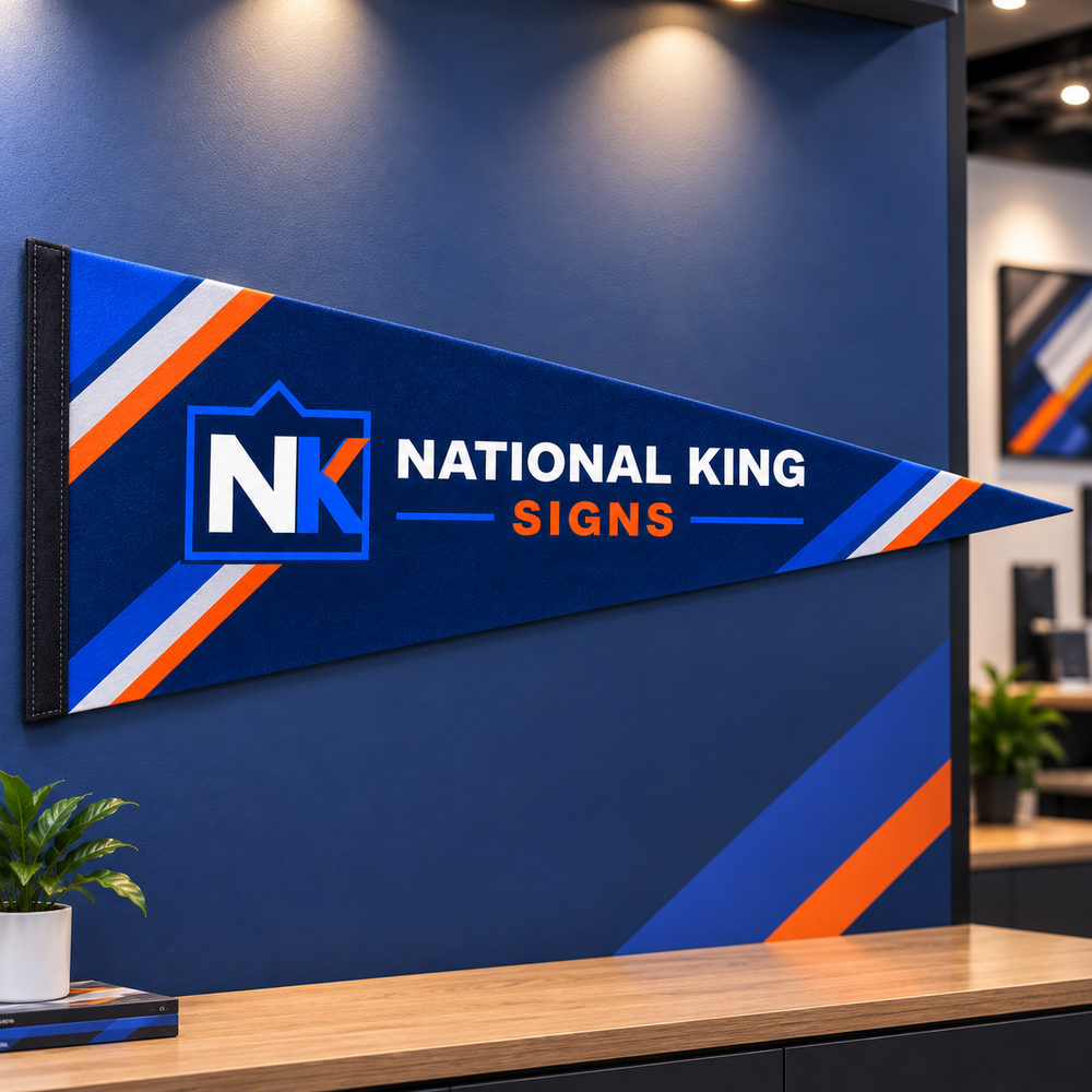 12" x 30" Premium Pennant by National King Signs in San Diego
