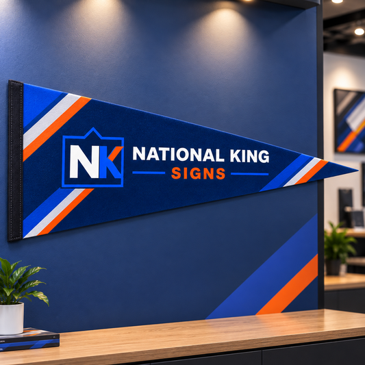 12" x 30" Premium Pennant by National King Signs in San Diego