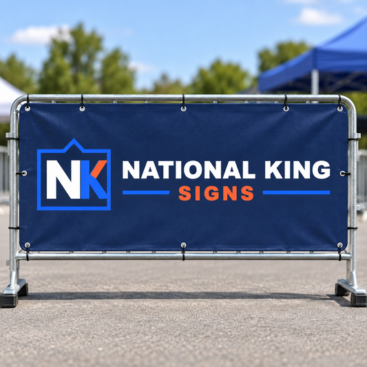 Barricade Banners Graphic Only by National King Signs in San Diego