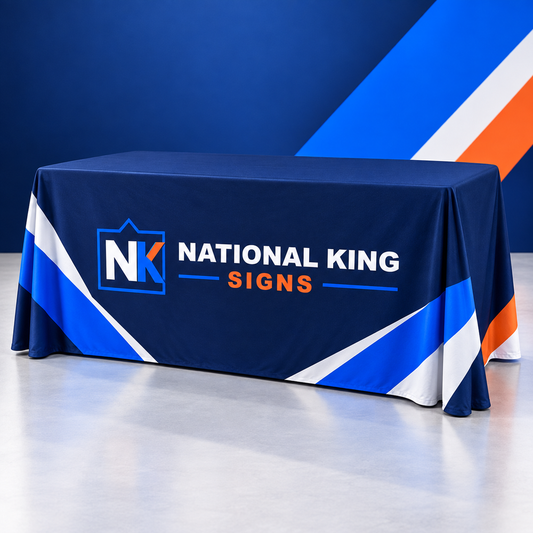 6' - 8' Convertible Table Cover by National King Signs in San Diego