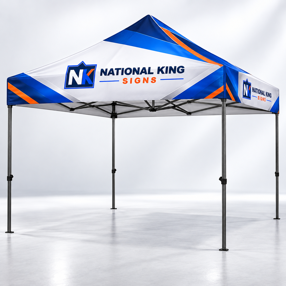 10' Premium Steel Tent Kit - 17" Valance by National King Signs in San Diego