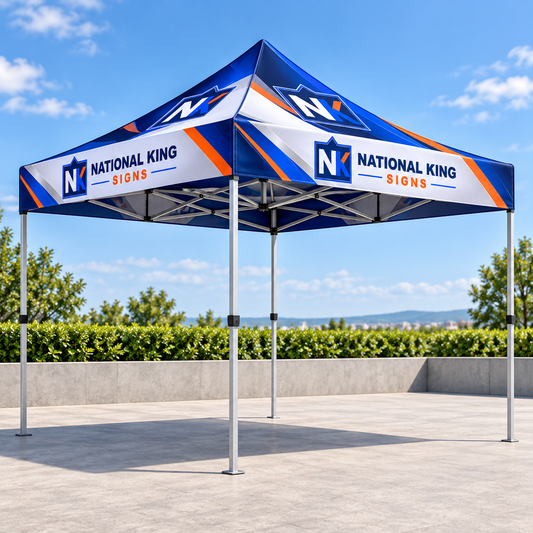 10' Premium Aluminum Tent Kit - 17" Valance by National King Signs in San Diego