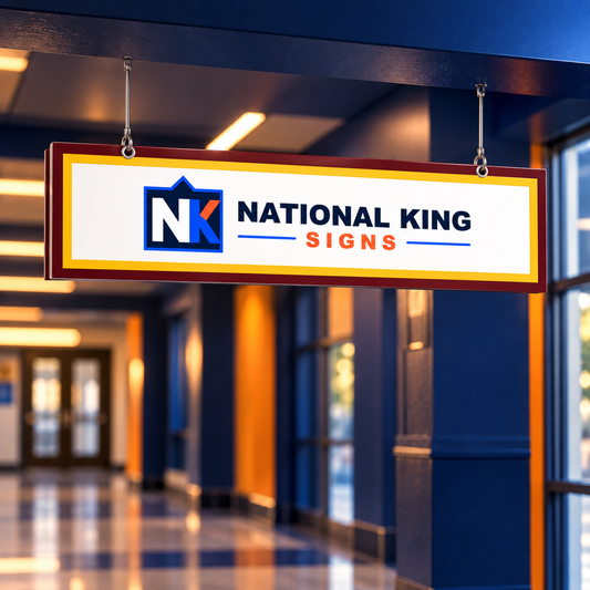 Double-Sided Classroom Sign - 18" x 5" by National King Signs in San Diego