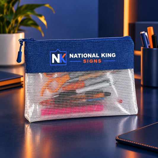 Heathered Clear Accessory Pouch by National King Signs in San Diego