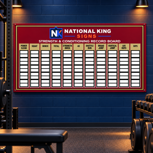 Strength & Conditioning Board - 96" x 48" by National King Signs in San Diego