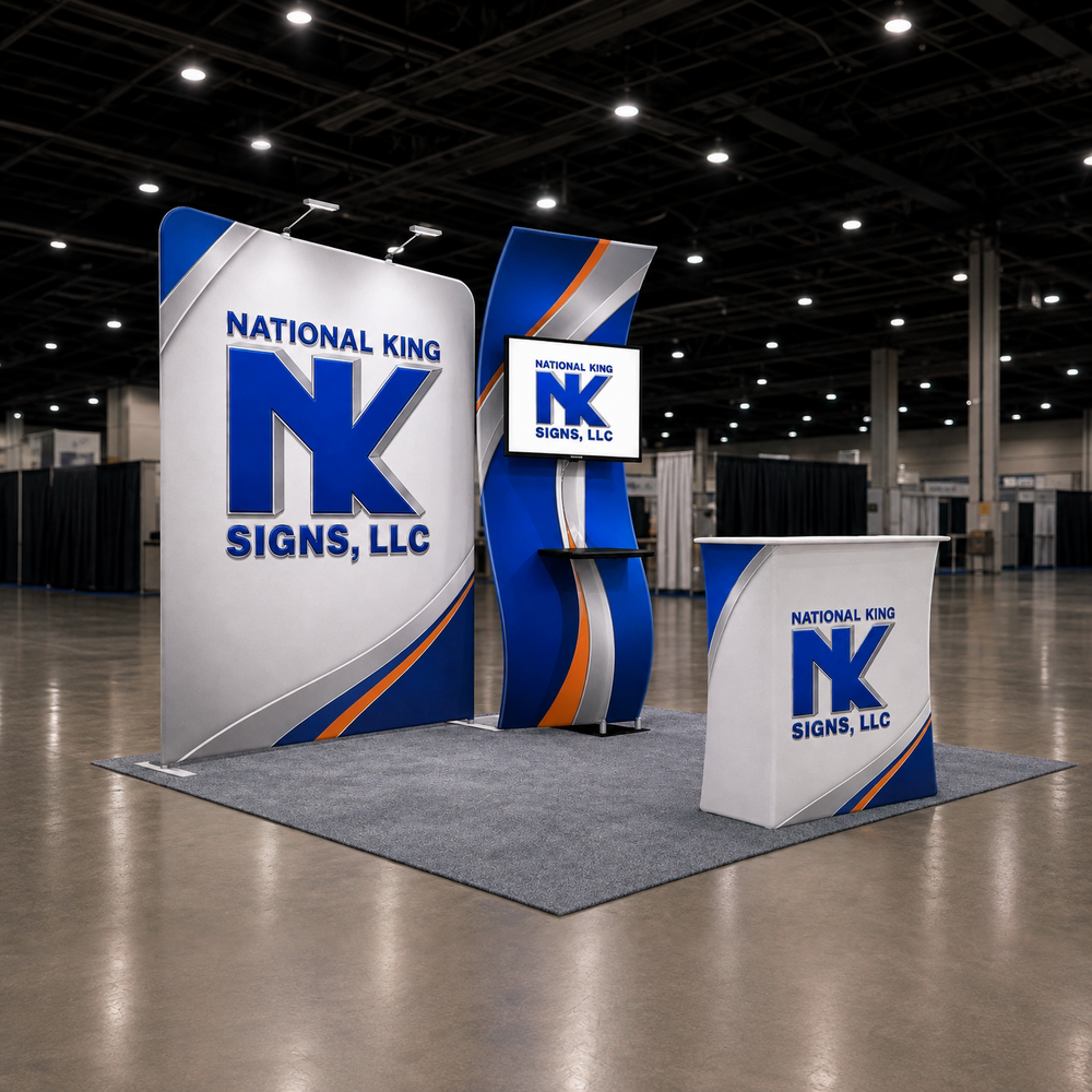 National King Signs branded square cover 1000 x 1000: 10' Premium Tradeshow Kits #1