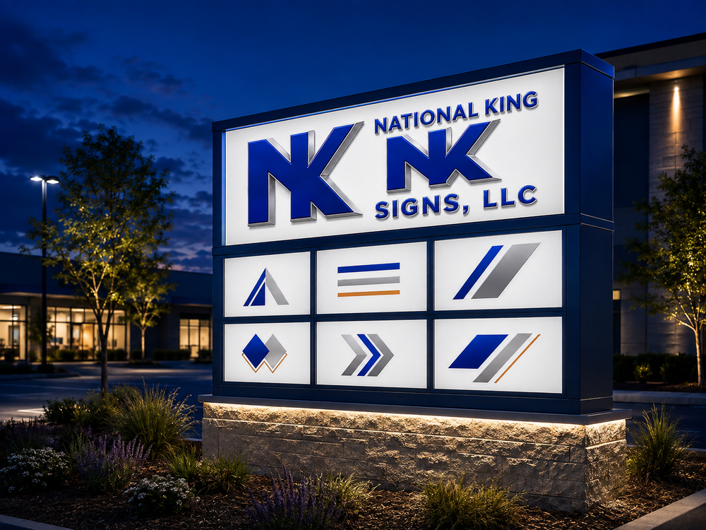 National King Signs AI branded hero 2026-09-06: Illuminated Multi-Tenant Monument Sign