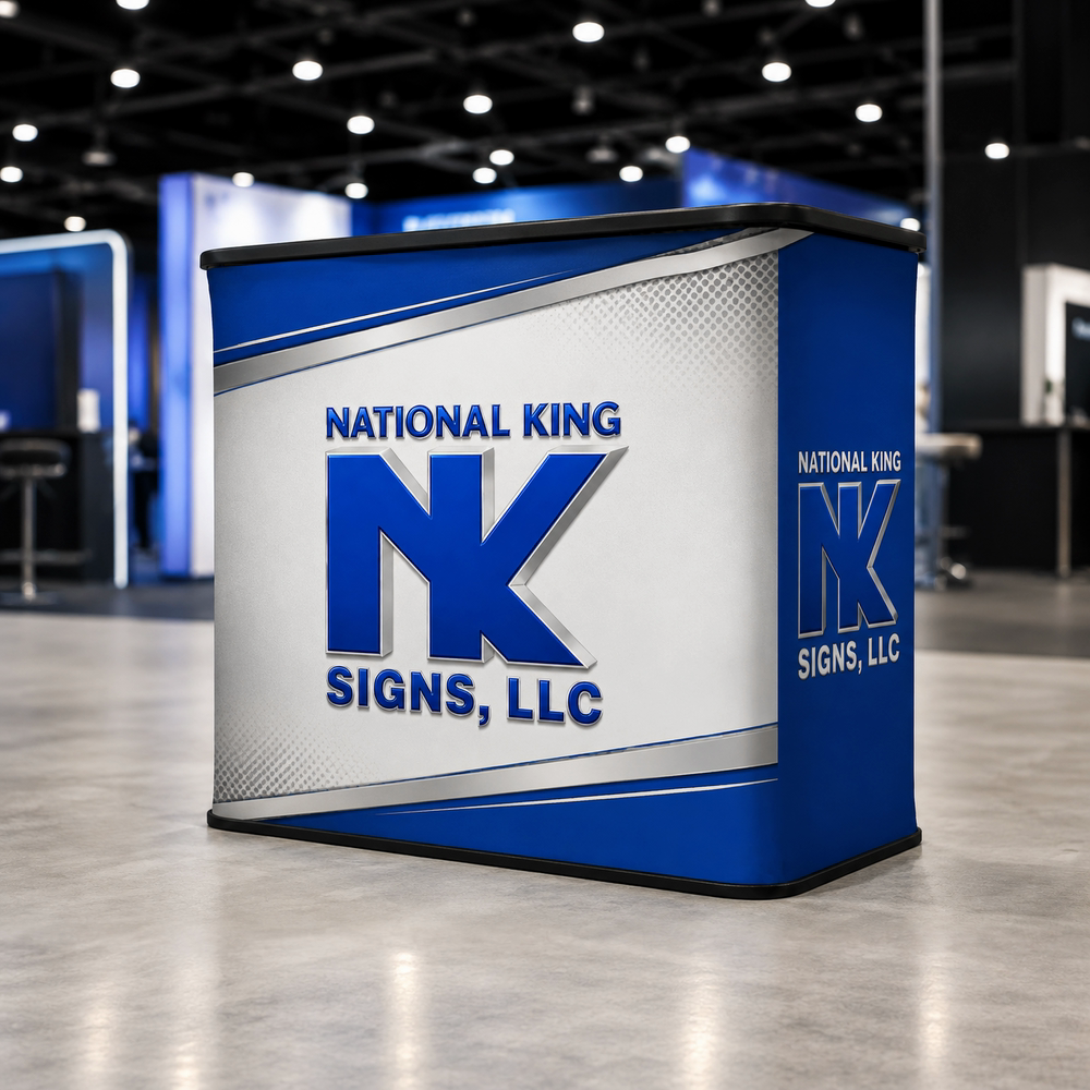National King Signs branded square cover 1000 x 1000: Custom Event Podium