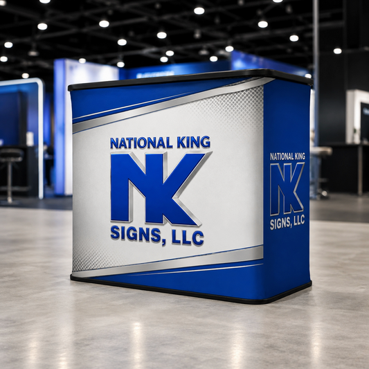 National King Signs branded square cover 1000 x 1000: Custom Event Podium