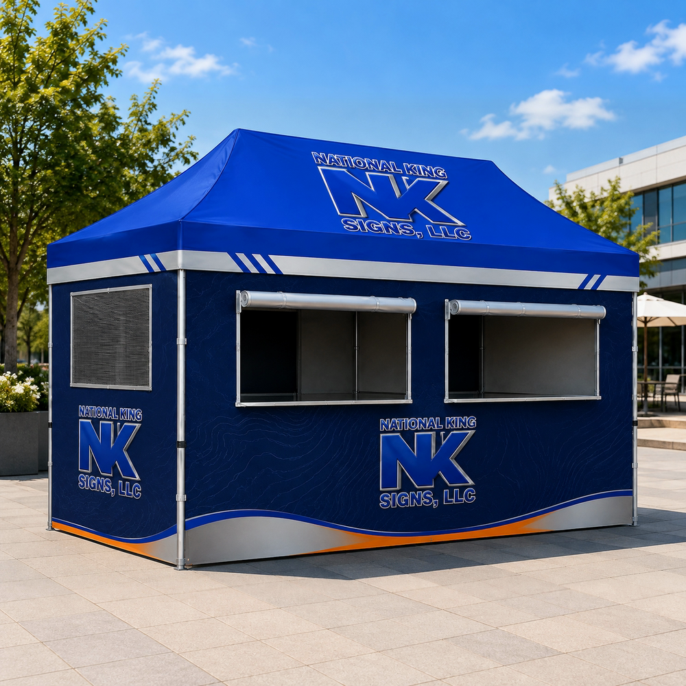 National King Signs branded square cover 1000 x 1000: Custom Food Concession Canopy Tent Package 10x15