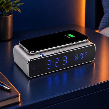 National King Signs square cover 1000 x 1000: Wireless Charger Alarm Clock with Thermostat — batch 05