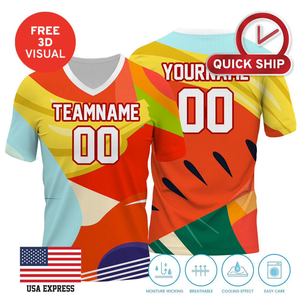 120GSM Milk Silk Short Sleeve V Neck (Full Dye Sublimation)#500043