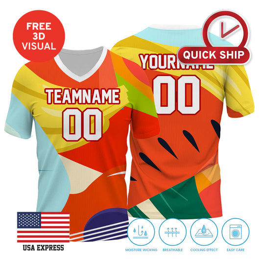 120GSM Milk Silk Short Sleeve V Neck (Full Dye Sublimation)#500043