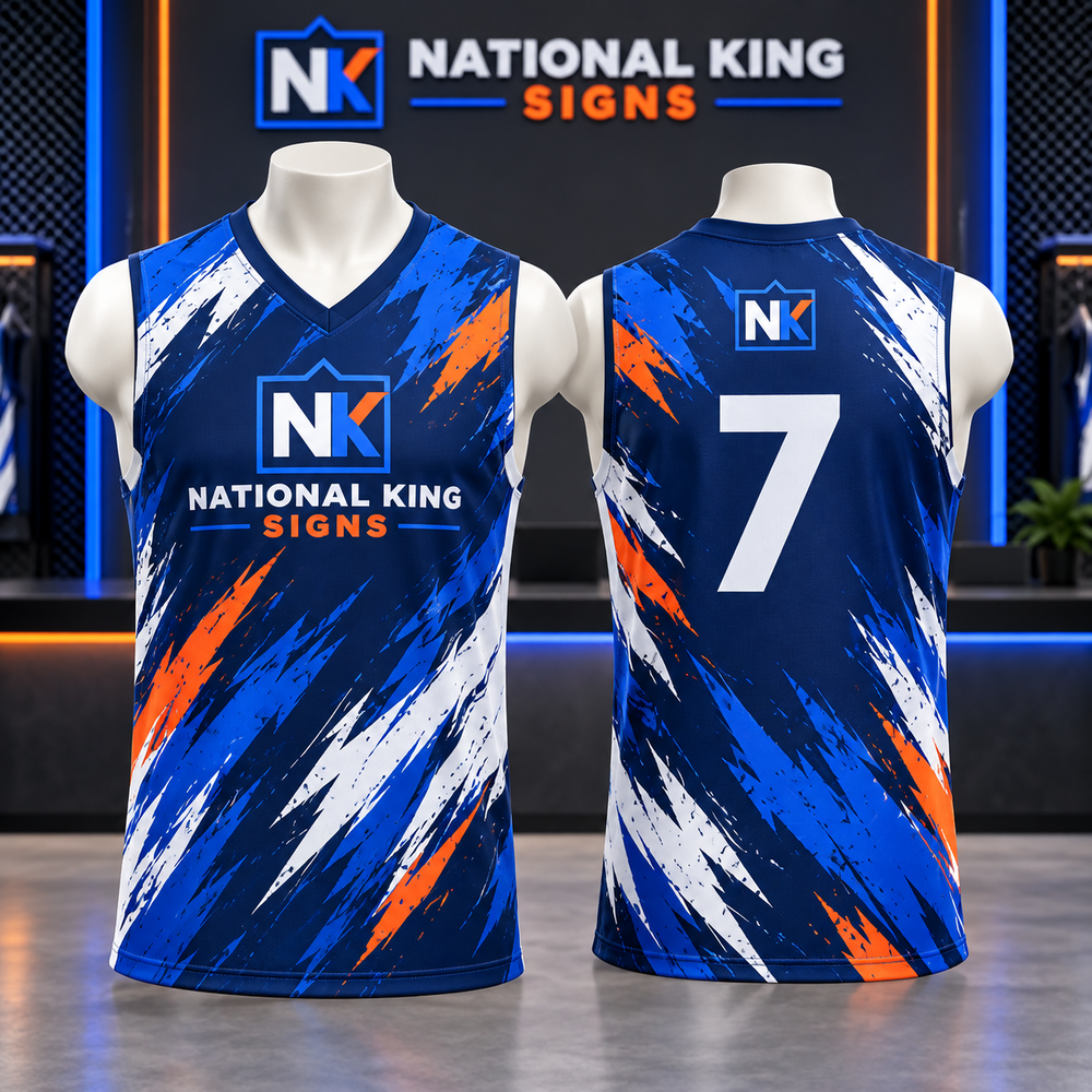 National King Signs square cover 1000 x 1000: 120GSM Milk Silk V Neck Sleeveless (Full Dye Sublimation) #500087 — batch 07