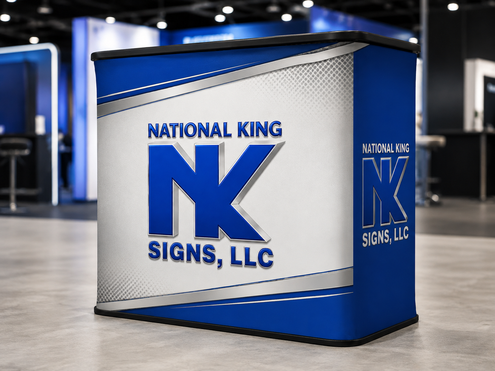 National King Signs AI branded hero 2026-09-06: Custom Event Podium