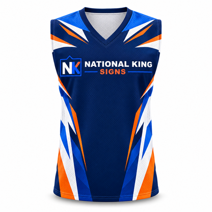National King Signs square cover 1000 x 1000: 150GSM Mesh Jersey V Neck Sleeveless (Full Dye Sublimation) #500086 — batch 07