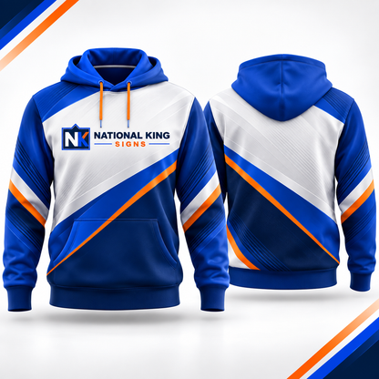 National King Signs square cover 1000 x 1000: Custom 7.37 oz. Polyester Hoodie — batch 08