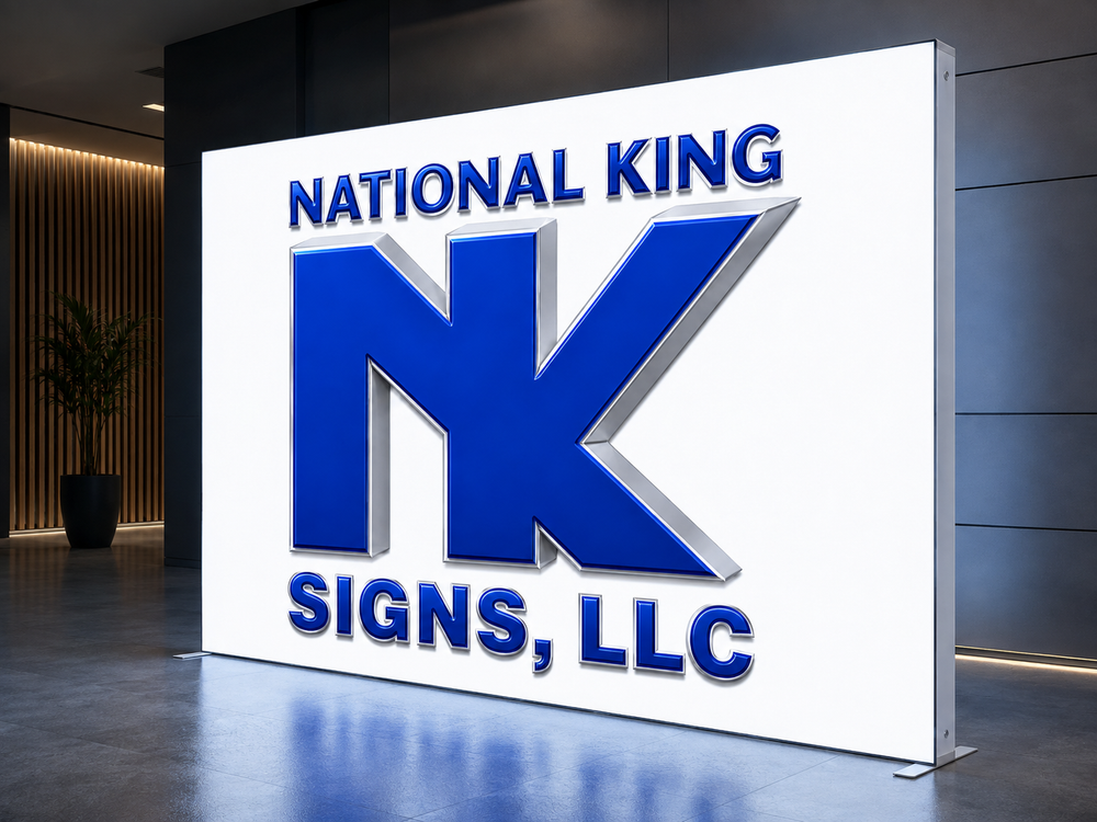 National King Signs AI branded hero 2026-09-06: 10ft SEG Backlit Fabric Display