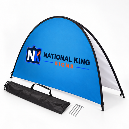 National King Signs square cover 1000 x 1000: Outdoor Half Round Banner — batch 08