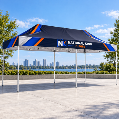 National King Signs square cover 1000 x 1000: 20' Premium Silver Aluminum Event Tent — batch 08