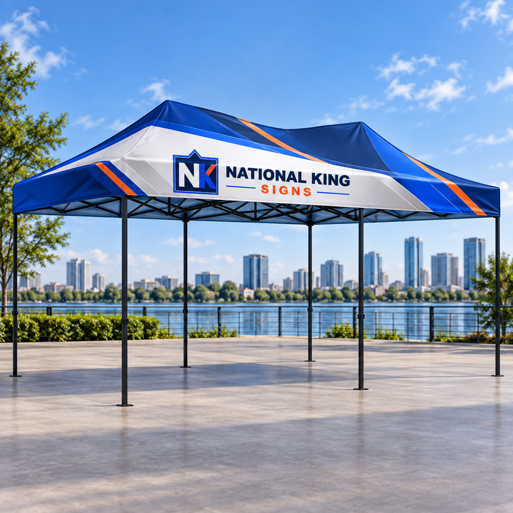 National King Signs square cover 1000 x 1000: 20' Premium Black Aluminum Event Tent — batch 08