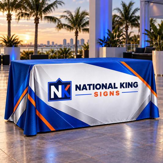 National King Signs square cover 1000 x 1000: Custom Full-Color Table Throw — batch 08