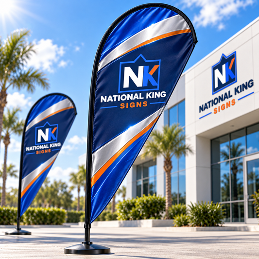 National King Signs square cover 1000 x 1000: Premium Teardrop Flags — batch 08