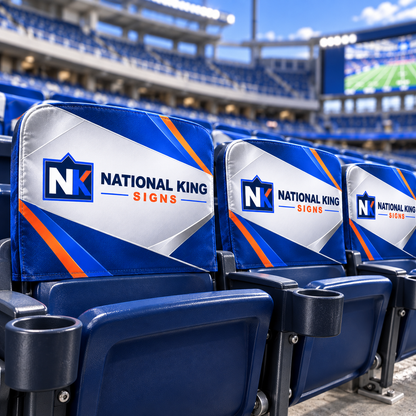 National King Signs square cover 1000 x 1000: Custom Stadium Seat Back Cover — batch 08