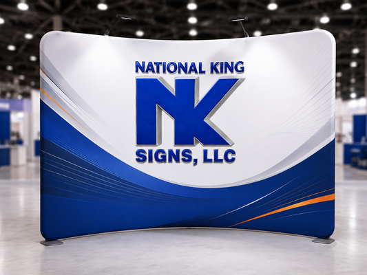 National King Signs AI branded hero 2026-09-06: 10' Tube Curved Fabric Display