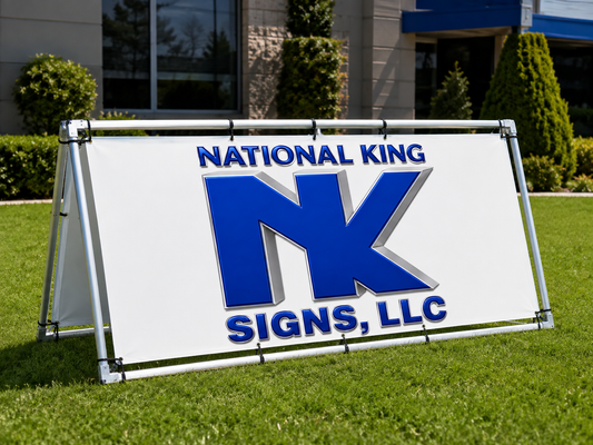 National King Signs AI branded hero 2026-09-06: A-Frame Banner Display