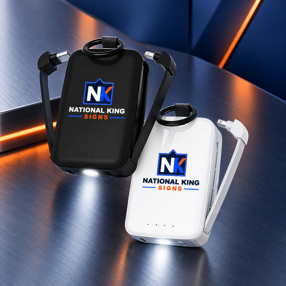 National King Signs square cover 1000 x 1000: 4000mAh Power Bank with Flashlight — batch 04