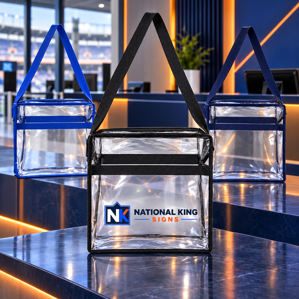 National King Signs square cover 1000 x 1000: Clear Stadium Crossbody Tote — batch 04