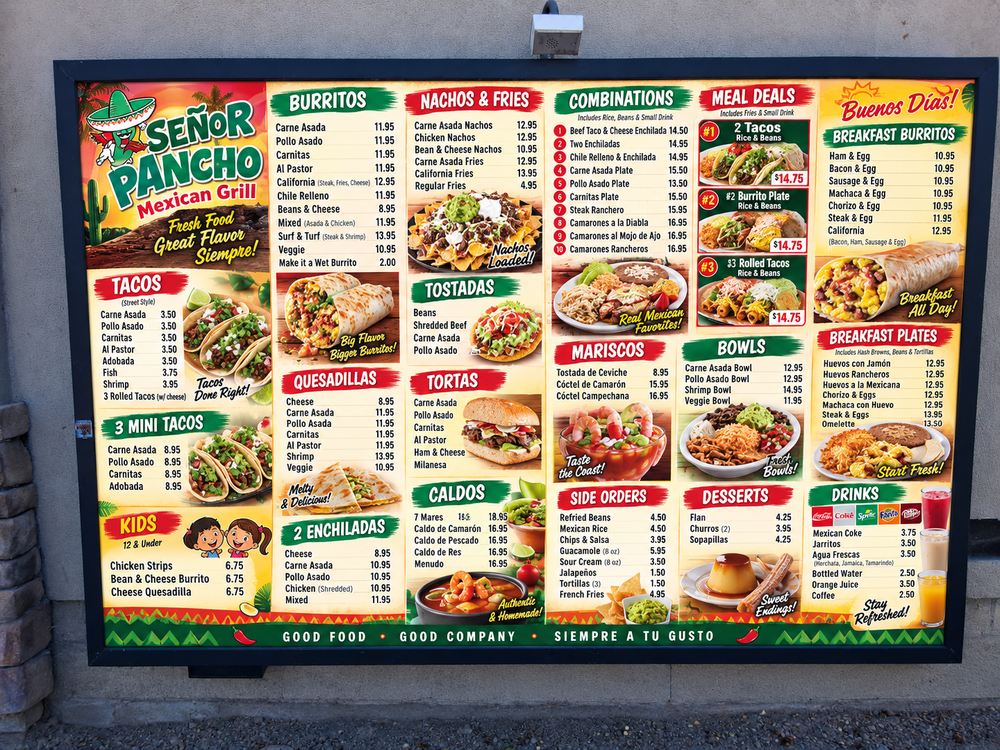 Señor Pancho Menu