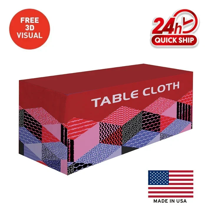 Premium Fitted Table Cover (Full-Color Dye Sublimation, Full Bleed)