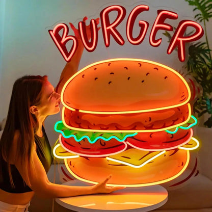 Cartel de neón LED con logo comercial personalizado