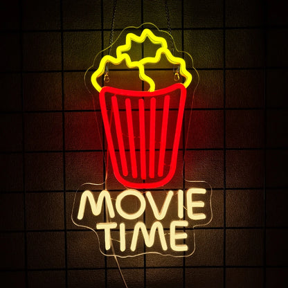 Cinema & Popcorn USB LED Neon Sign