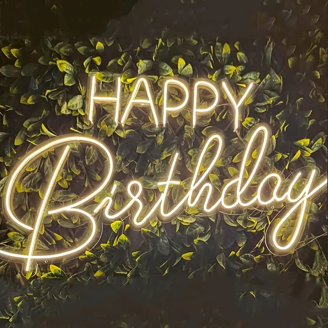 Happy Birthday LED Neon Sign - Warm White