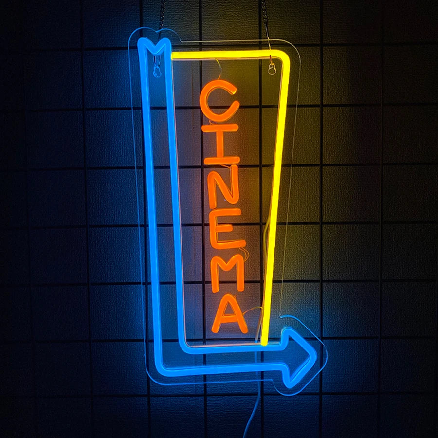 Cinema & Popcorn USB LED Neon Sign