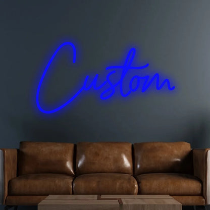 Letrero LED neón personalizado de texto en una línea