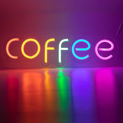Coffee Lettering USB LED Neon Sign - 40 × 10 cm