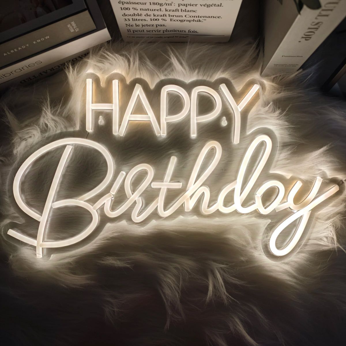 Happy Birthday LED Neon Sign - Rose Red