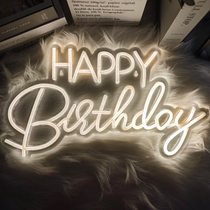 Happy Birthday LED Neon Sign - Rose Red