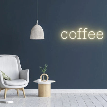 Coffee Lettering USB LED Neon Sign - 40 × 10 cm